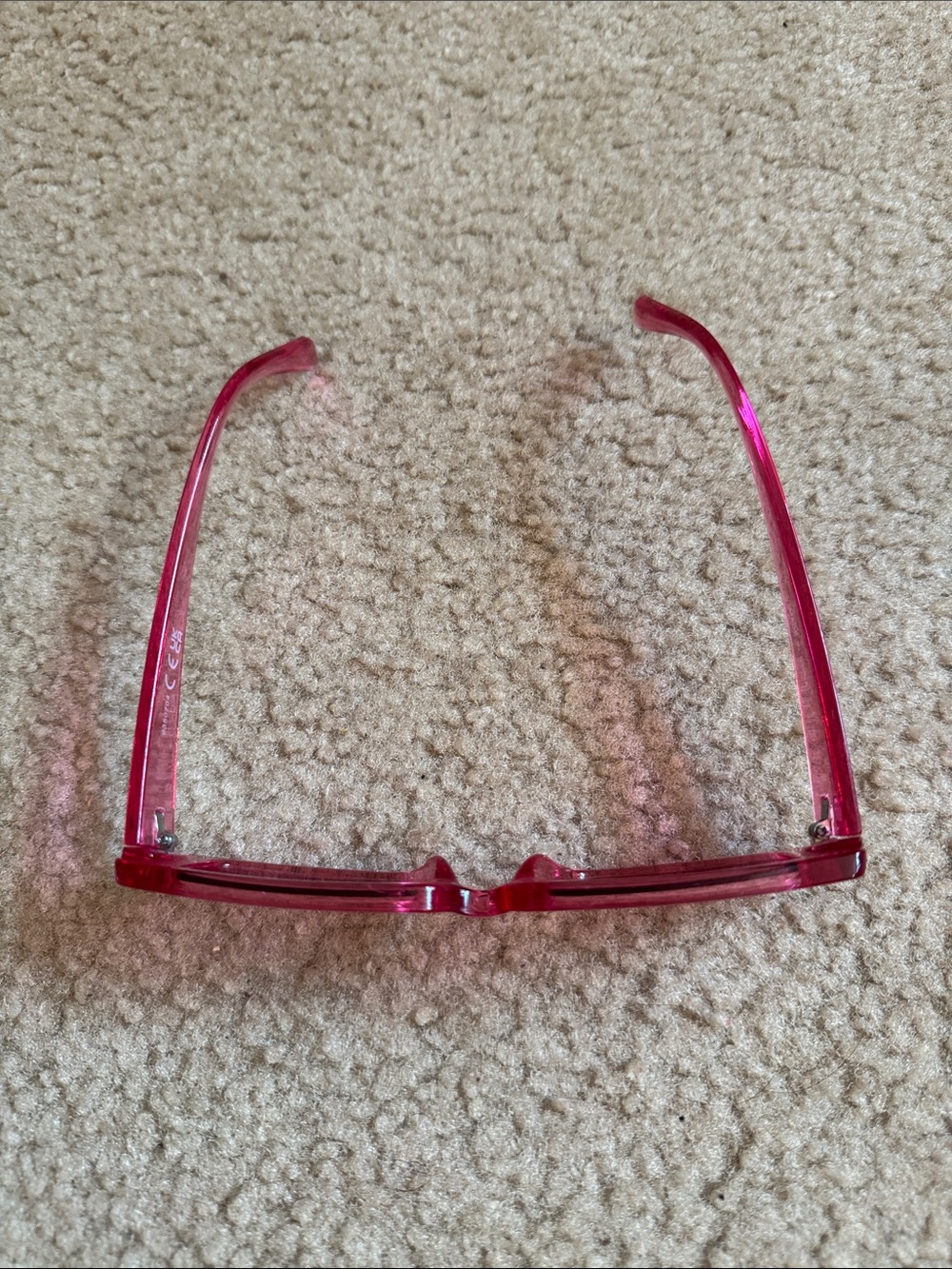 Pink Rectangular Transparent Sunglasses - Picture 3 of 6